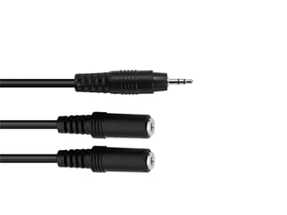 Omnitronic Adapterkabel 3,5 Klinke/2xKlinke 0,1m schwarz