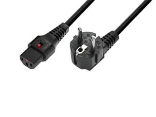 IEC LOCK Kaltgeräte Netzkabel verriegelbar 3x1,0 1m sw - Verriegelndes Kaltgerätekabel für zuverlässige Verbindungen