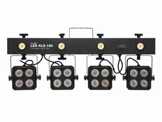 EUROLITELED KLS-180 Kompakt-Lichtset 4 Spots und 4 Strobes, Fernbedienung und Tasche für mobilen Einsatz
