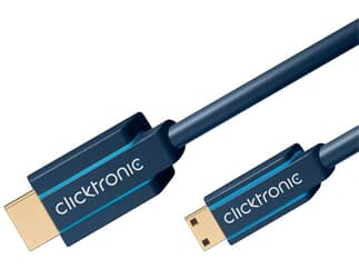 Clicktronic Casual Mini-HDMI™Adapterkabel m. Ethernet(HDMI A/HDMI Mini C), 3,0m