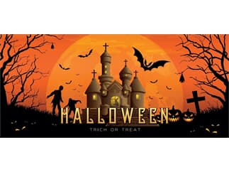EUROPALMS Halloween Banner, Geisterhaus, 400x180cm