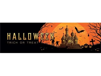 EUROPALMS Halloween Banner, Geisterhaus, 300x90cm