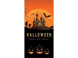 EUROPALMS Halloween Banner, Geisterhaus, 90x180cm