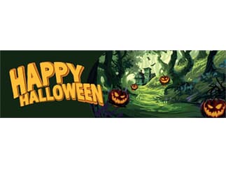 EUROPALMS Halloween Banner, Geisterwald, 300x90cm