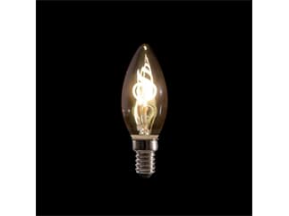 Showtec LED Filament Candle Bulb E14, 2W, dimmbar, Gold-Glasabdeckung, C35