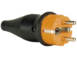 Rubber Schutzkontakt Connector Male 230V Orange CEE7/VII