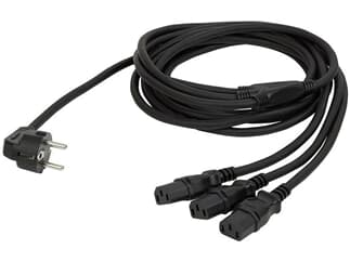 Schutzkontakt auf 3x Kaltgeräte ( IEC ) Kabel 3m