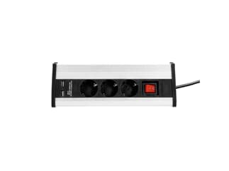 Adam Hall Cables 8747 DS3 USB - Stromverteiler 3-Fach mit Schalter & 2 x USB / 1,4 m