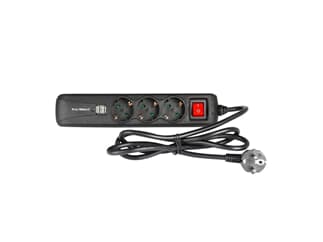 Adam Hall Cables 8747 S3 USB - Stromverteiler 3-Fach mit Schalter & 2 x USB - 1,4m