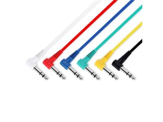 Adam Hall Cables 3 STAR BGG 0120 SET - Patchkabel 6er Set verschiedene Farben Winkelklinke TRS - 1,2 m