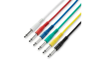 Adam Hall Cables K3 IPP 0090 SET - 6er Set Patchkabel 6,3 mm Klinke mono 0,90 m