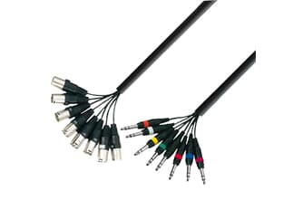 ah Cables 3 STAR LOOM 8 MV 0300 - Studio Loom Kabel - Adam Hall® 8 XLR Male x 8 Klinke TRS - 3 m