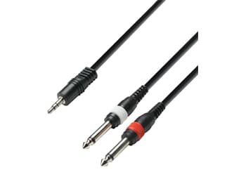 ah Cables K3 YWPP 0600 - Audiokabel 3,5 mm Klinke stereo auf 2 x 6,3 mm Klinke mono 6 mah Cables K3 YWPP 0600 - Audiokabel 3,5 mm
