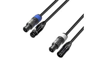 Adam Hall Cables - 5 STAR H PCON D 0300 - Hybridkabel DMX Neutrik® 3-Pol XLR x powerCON® - 3 m