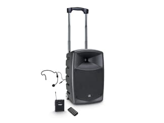 LD Systems ROADBUDDY 10 HS B5 - Akkubetriebener Bluetooth-Lautsprecher mit Mixer, Bodypack und Headset