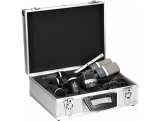 AKG Drum Set Premium - Mikrofonset zur Schlagzeugabnahme: 4x D40 Snare- und Tom-Mikrofone, 2x C214 O