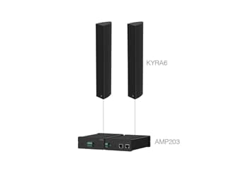 Audac CONGRESS6.2 - schwarz - Zeilen-Lautsprecherlösung mit Verstärker (2 x KYRA6 + AMP203)