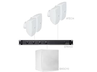 Audac FESTA4.5E - weiß - Aufbaulautsprecher-Set mit Subwoofer (4 x ATEO4 + BASO10 + EPA104)