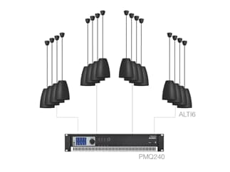 Audac LENTO6.16 - schwarz - Pendellautsprecher-Set (16 x ALTI6 + PMQ240)