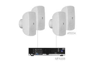 Audac MENTO4.4 - weiß - Wandlautsprecherlösung mit Verstärker (4 x ATEO4 + MFA208)