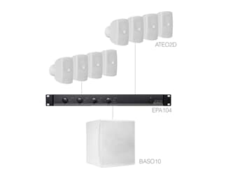 Audac SUBLI2.9E - weiß - Kompaktes Aufbaulautsprecher-Set mit Subwoofer (8 x ATEO2D + BASO10 + EPA104)