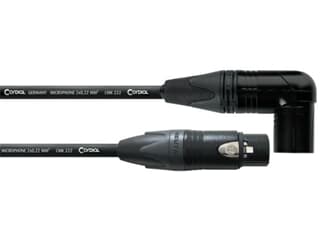 Cordial CPM 10 FMR - 10,0 m, NEUTRIK XLR female schwarz / Winkel-XLR male schwarz