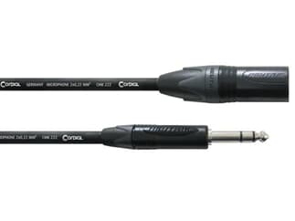 Cordial PEAK CPM 10 MV - 10,0 m, NEUTRIK XLR male schwarz / Klinke 6,3 mm stereo schwarz