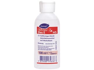 Diversey Soft Care Des E H5 GEL - 0,1L Flasche, Händedesinfektion, gelförmig - Reisegröße