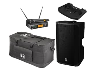Electro-Voice EVERSE 12 Akku Bluetooth Lautsprecher inkl. Tray und RE3-ND76-8M Mikrofon Set und Tasche