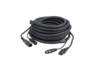 DAP LIGHT Powersignalcable 10 mtr IEC M/F- XLR M/F Black