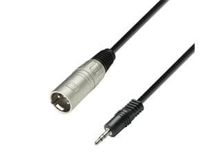 Adam Hall Cables K3 BWM 0100 - Audio Cable 3.5 mm Stereo Jack Male to XLR Male, 1 m