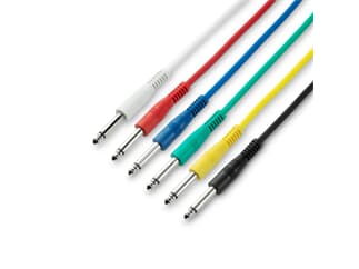 Adam Hall Cables K3 IPP 0015 SET - Set of 6 Patch Cables 6.3 mm Jack Mono 0.15 m