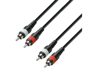 Adam Hall Cables K3 TCC 0300 M - Audio Cable Moulded 2 x RCA Male to 2 x RCA Male, 3 m