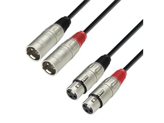 Adam Hall Cables K3 TMF 0300 - Audio Cable 2 x XLR Male to 2 x XLR Female, 3 m