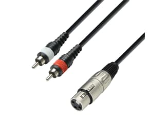Adam Hall Cables K3 YFCC 0100 - Audio Cable XLR Female to 2 x RCA Male, 1 m