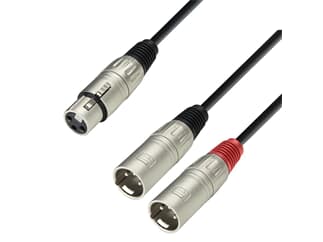 Adam Hall Cables K3 YFMM 0100 - Audio Cable XLR Female to 2 x XLR Male, 1 m