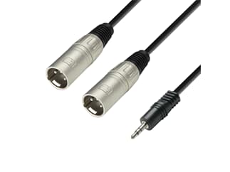 Adam Hall Cables K3 YWMM 0100 - Audio Cable 3.5 mm Jack stereo to 2 x XLR male 1 m