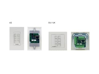 RC-308/EU-80/86(W) - EU/UK–Size 8–button 1–Gang Control Keypad  with 1 EU-Size & 1 UK