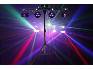 JB Systems - LED Party Bar - 2 Derbys + 2 Spots + 4 Strobes + Laser + Case + STATIV