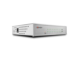 LINDY 25045 8 Port 10/100/1000 GIGABIT Desktop Switch, Premium, Metallgehäuse - 8 Por