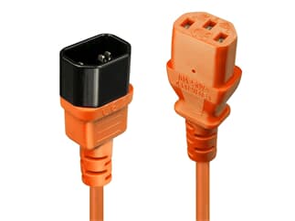 LINDY 30473 0.5m IEC Verlängerung, orange - Ideal um die Verkabelung verschiedenster