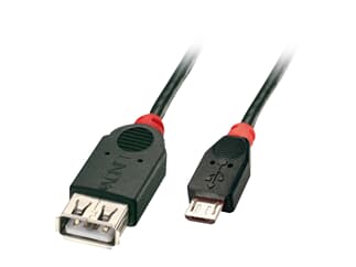 LINDY 31935 USB 2.0 Kabel Typ Micro-B/A OTG, 0,5m - USB 2.0 OTG Kabel mit Typ Micro-B