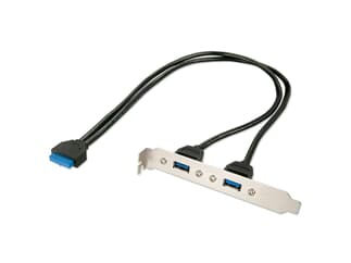LINDY 33096 USB 3.0 Slotblechadapter, 2 x USB 3.0 Typ A Kupplung - Externe USB 3.0 Sc