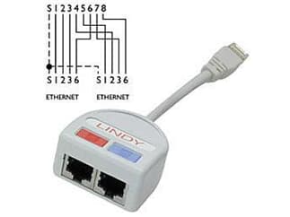 LINDY 34002 Port Doubler UTP 2x Fast Ethernet 10/100 über nur ein 8-adriges Kabel - P