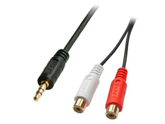 LINDY 35678 Premium Audio-Adapterkabel, 2x RCA (Cinch) Buchse an 3,5mm Klinkenstecker