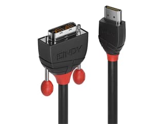 LINDY 36271 1m HDMI an DVI Kabel, Black Line - HDMI Stecker an DVI-D Single Link Stec
