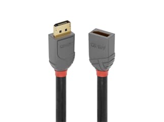 LINDY 36495 0.5m DisplayPort Verlängerungskabel, Anthra Line - DP Stecker an Kupplung