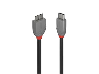 LINDY 3m USB 3.2 Typ C an Micro-B Kabel, Anthra Line - USB Typ C Stecker an Micro-B S
