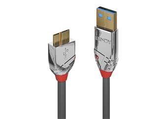 LINDY 36657 1m USB 3.2 Typ A an Micro-B Kabel, 5GBit/s, Cromo Line - USB Typ A Stecke