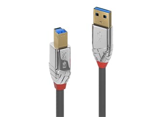 LINDY 36660 0.5m USB 3.2 Typ A an B Kabel, 5GBit/s, Cromo Line - USB Typ A Stecker an